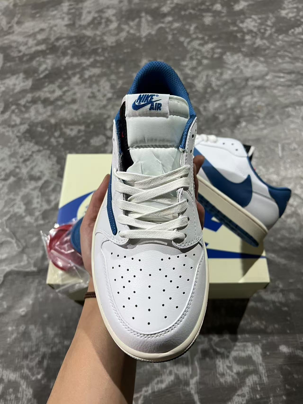 Jordan 1 Low - Travis Scott Fragment Sail Military Blue