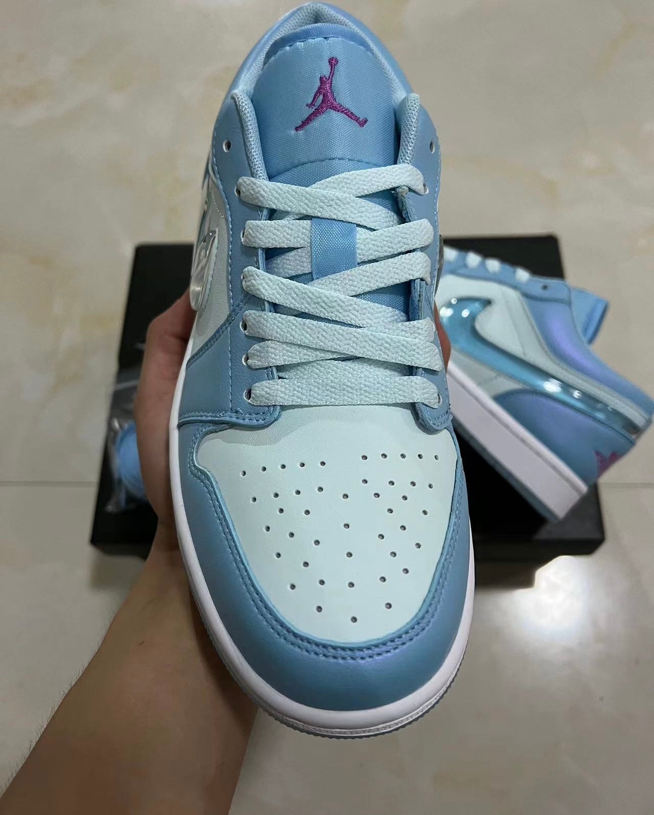 Jordan Retro 1 Low Edge Aquarius Blue