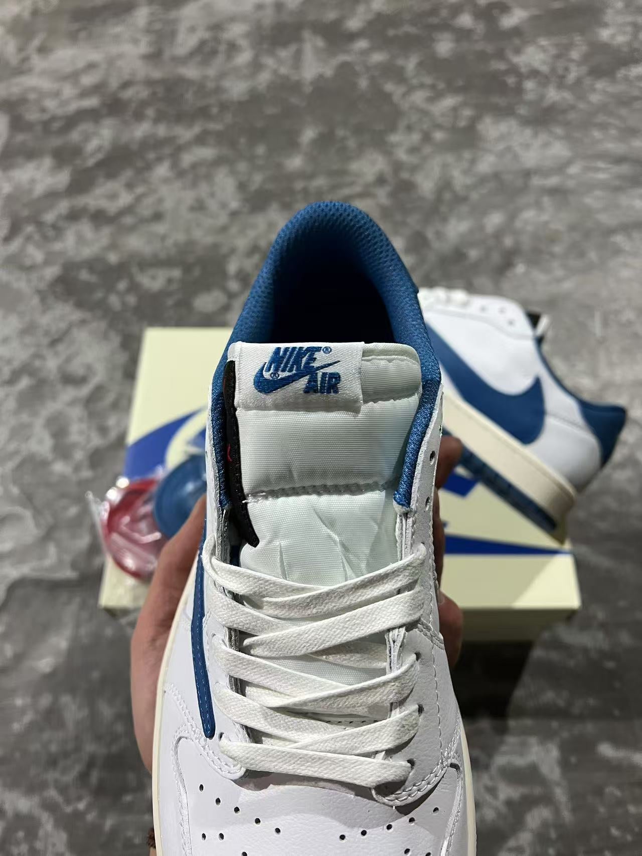 Jordan 1 Low - Travis Scott Fragment Sail Military Blue