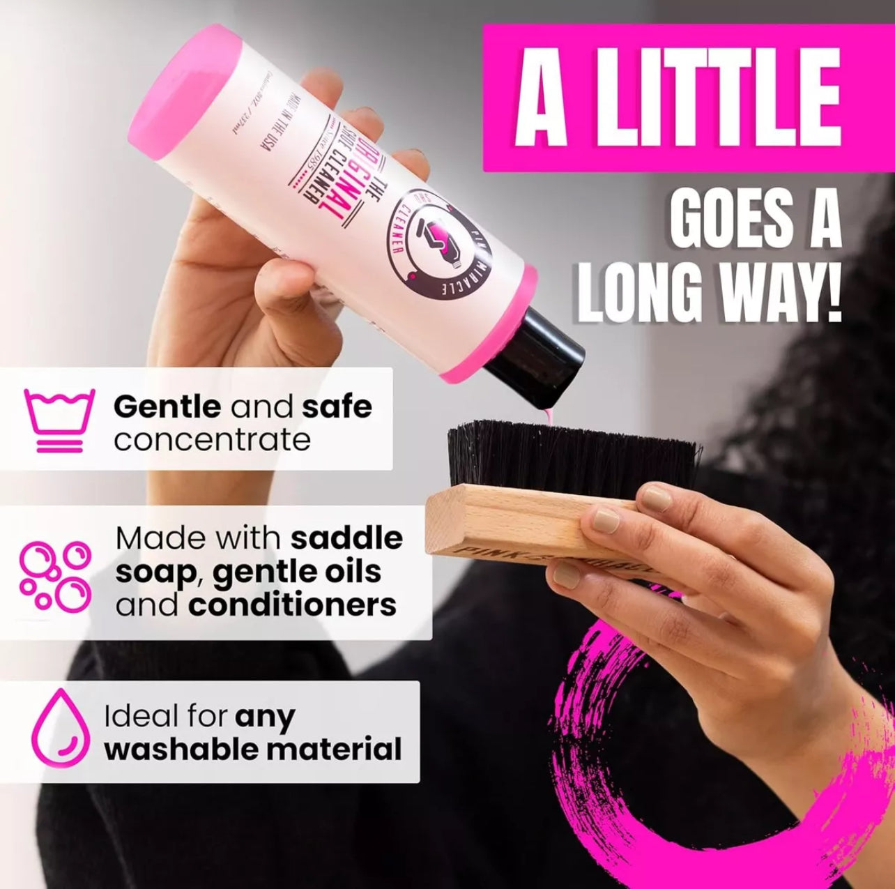 Pink Miracle shoe cleaner