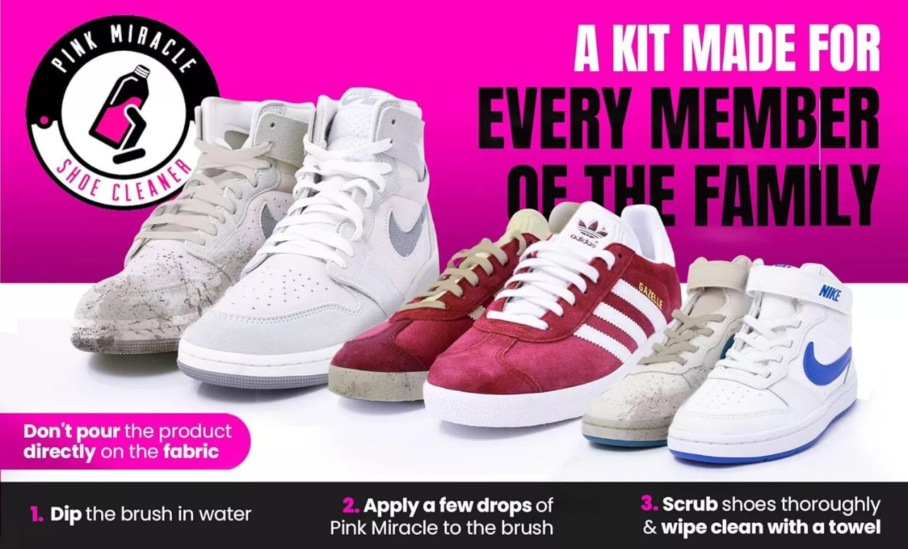 Pink Miracle shoe cleaner