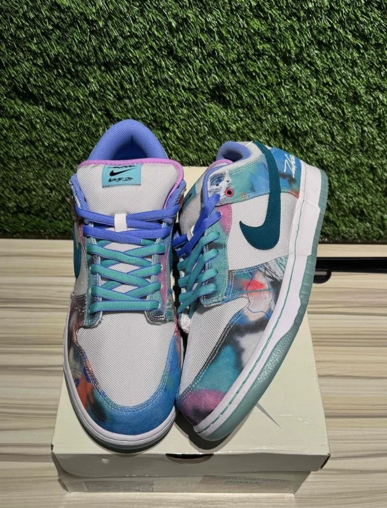 A Nike SB Dunk - Futura Laboratories Bleached Aqua