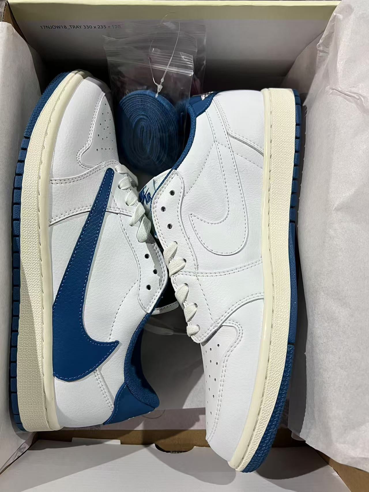 Jordan 1 Low - Travis Scott Fragment Sail Military Blue